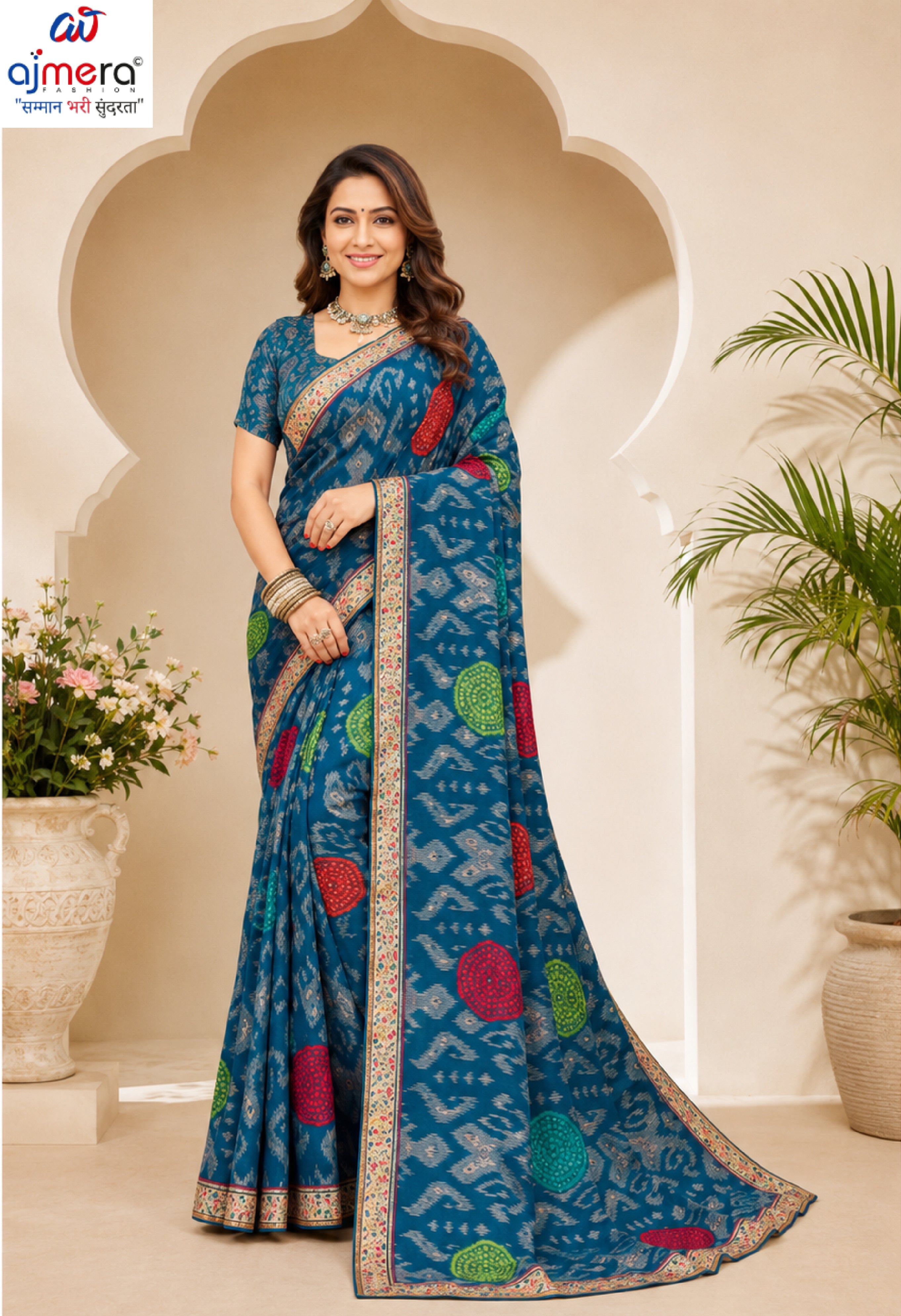 Trendy Printed Saree with Blouse Piece for Women’s Ethnic Wardrobe | RDD-NIKITA