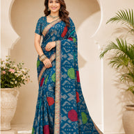 Trendy Printed Saree with Blouse Piece for Women’s Ethnic Wardrobe | RDD-NIKITA