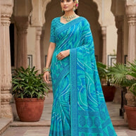 Designer Printed Saree with Blouse Piece for Special Occasions | SSR-DESI CHAMAK