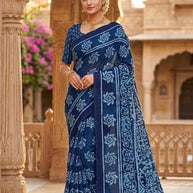 Classic Printed Saree with Blouse Piece for Timeless Traditional Style  | SSR-CALVIN
