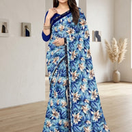 Beautiful Printed Saree with Blouse Piece for Cultural Celebrations | CAS-SILK GEORGEATE