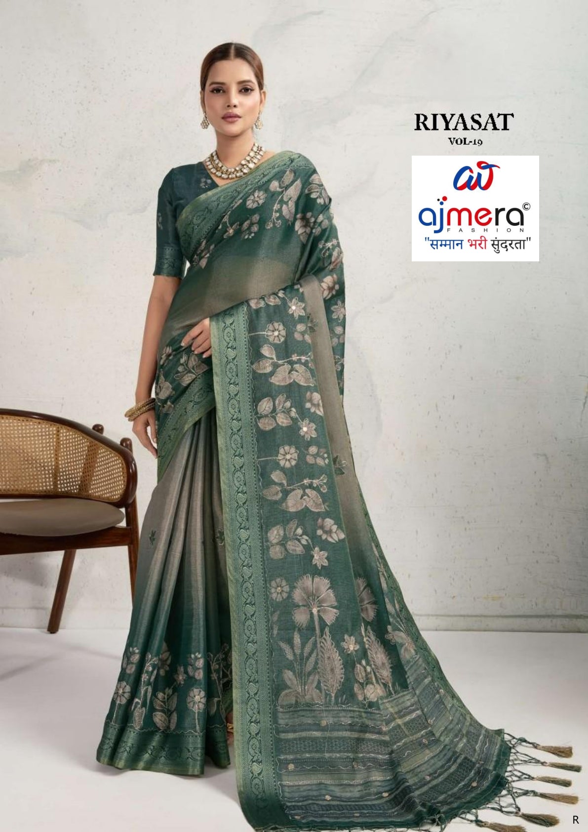 Elegant Printed Saree with Designer Blouse Piece for Festive Wear | RMF-RIYASAT VOL-19
