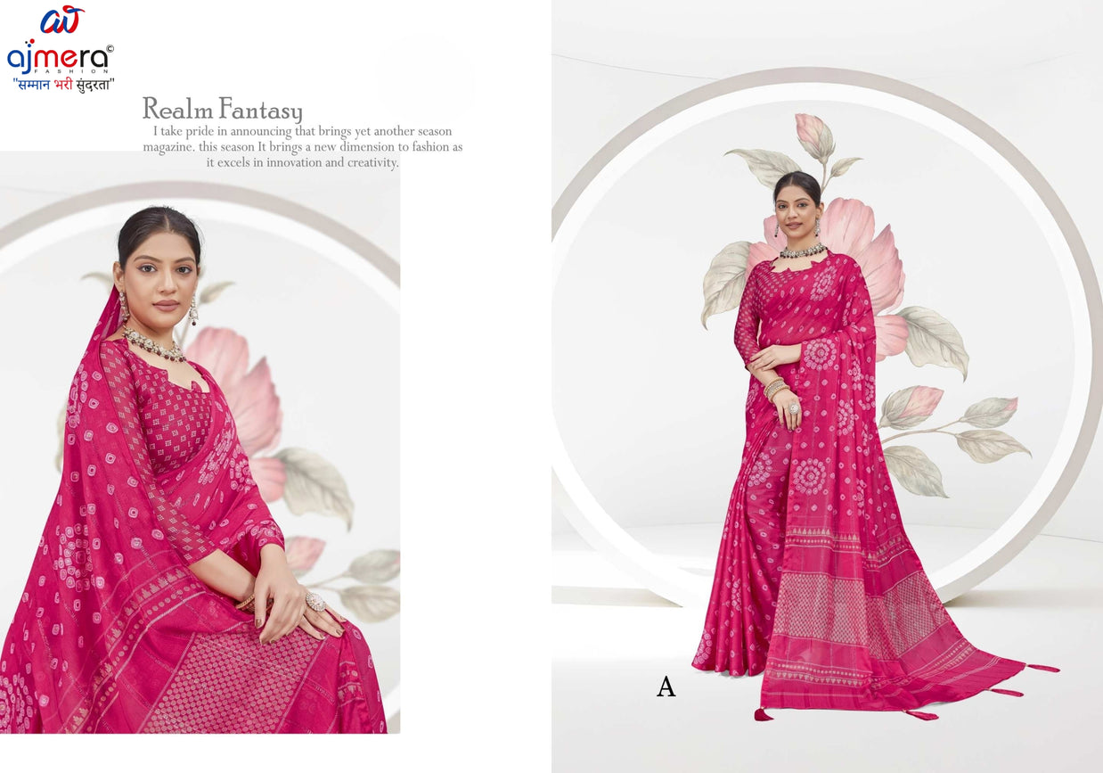 Beautiful Printed Saree with Blouse Piece for Cultural Celebrations | RDD-RINKAL