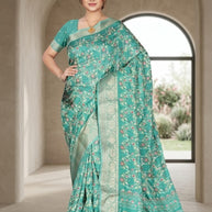 Fashionable Printed Saree with Blouse Piece for Festive Collection | VER-NEELAM-43545