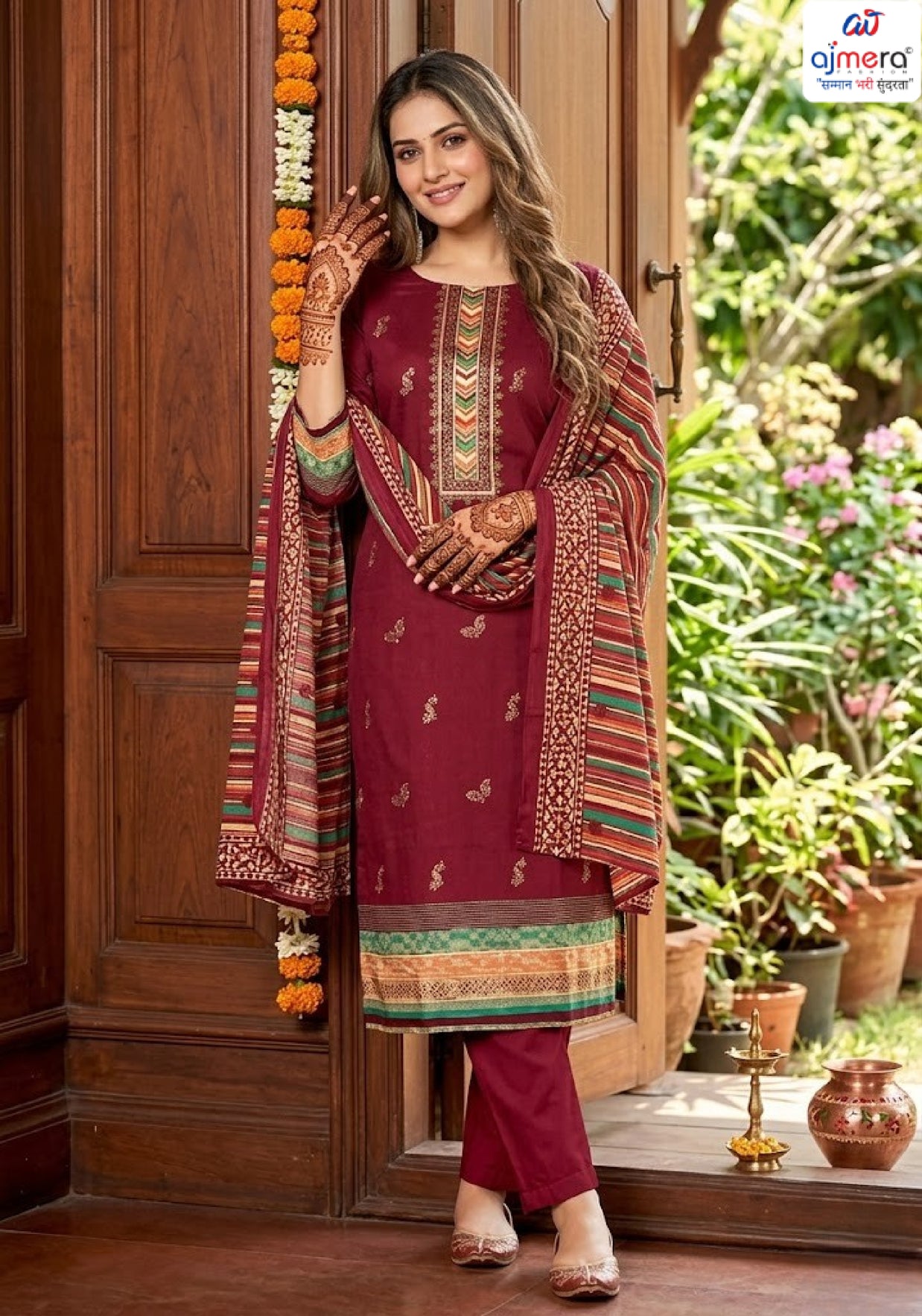 Premium Pure Jaam Cotton Unstitched Suit Set | VAS-KHATTA MITHA