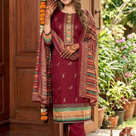Premium Pure Jaam Cotton Unstitched Suit Set | VAS-KHATTA MITHA