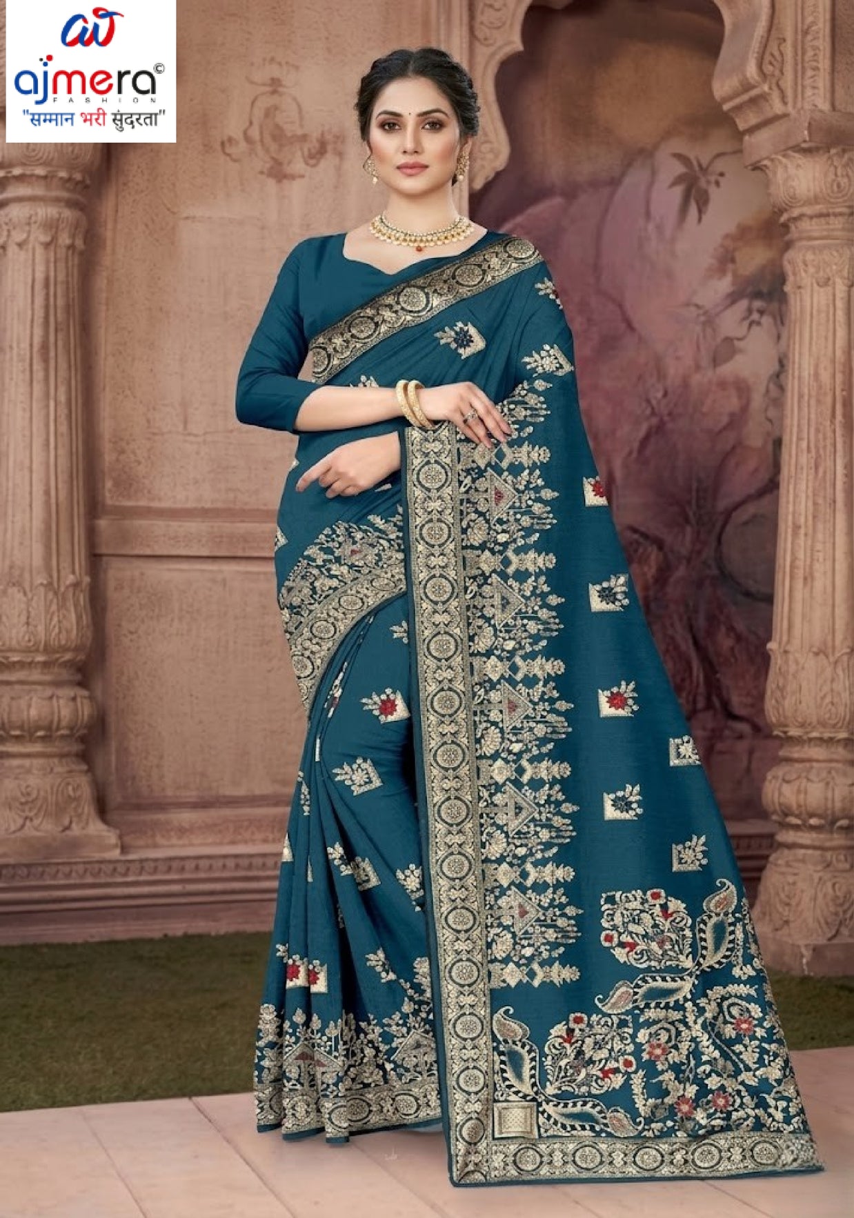 Viscose Print Loose Saree with Blouse for Premium Ethnic and Traditional Wear | PSM-ANUPAMA