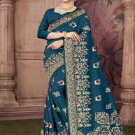 Viscose Print Loose Saree with Blouse for Premium Ethnic and Traditional Wear | PSM-ANUPAMA