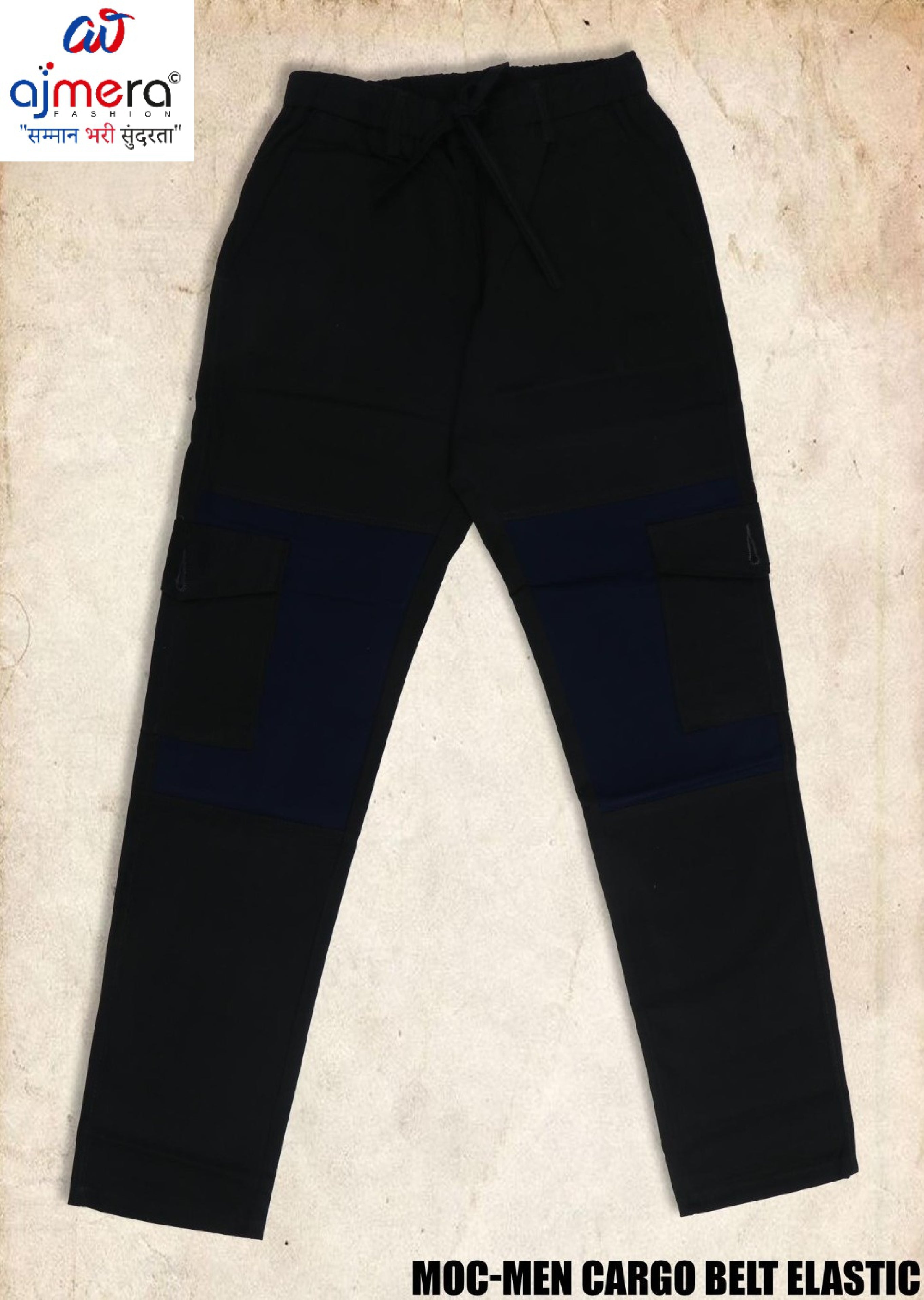 Mens Cargo Trousers Manufacturer India | MOC-MEN CARGO BELT ELASTIC