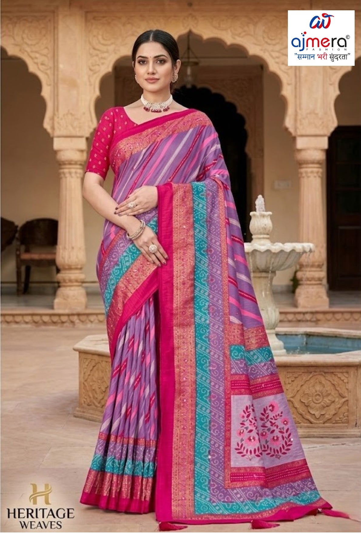 Stylish Printed Saree with Blouse Piece for Traditional Celebrations  | VER-BANJARAN-44228