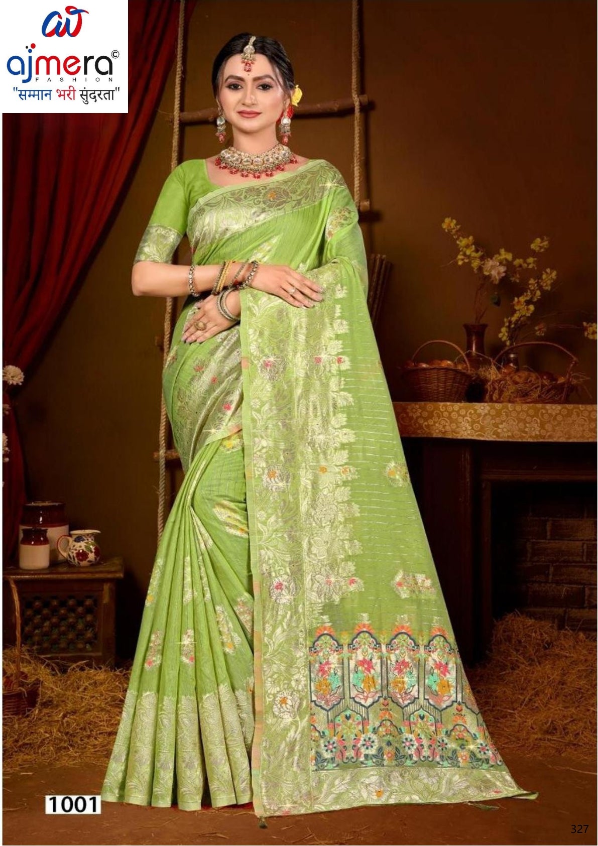 Luxury Jacquard Silk Saree with Blouse Piece for Wedding & Party Wear | SOJ-LILAVATI