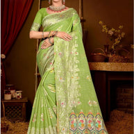 Luxury Jacquard Silk Saree with Blouse Piece for Wedding & Party Wear | SOJ-LILAVATI