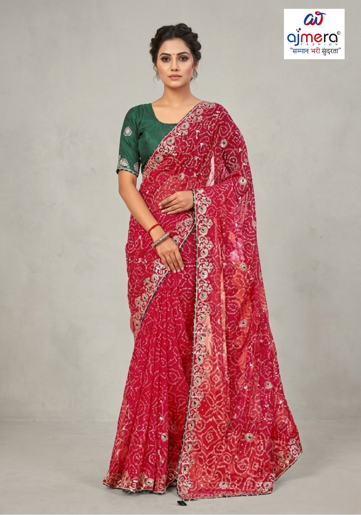 Chic Printed Saree with Blouse Piece for Sophisticated Ethnic Style | JS-FULPATTI