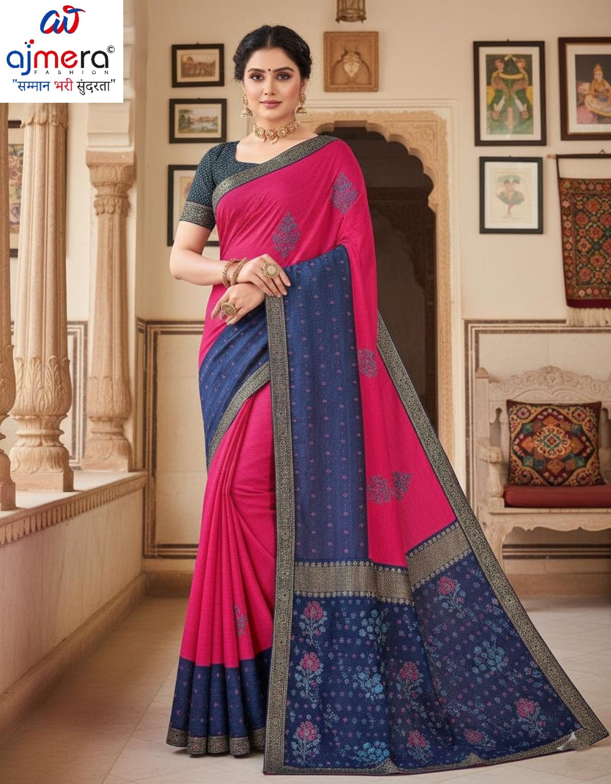 Dyed Matching Saree Exporter with Blouse Piece for Premium Ethnic and Traditional Wear | TIK-VIPRA