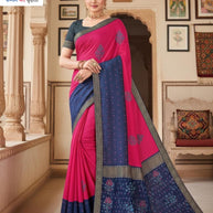 Dyed Matching Saree Exporter with Blouse Piece for Premium Ethnic and Traditional Wear | TIK-VIPRA