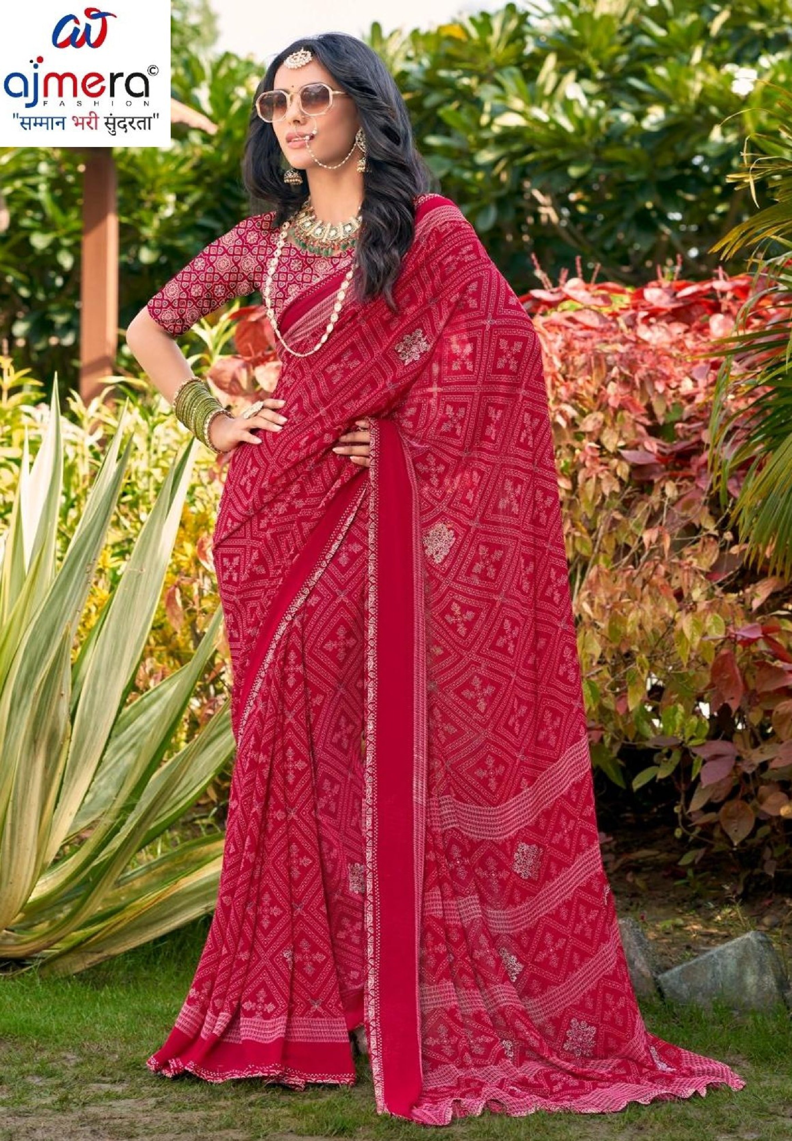 Elegant Printed Saree with Designer Blouse Piece for Festive Wear | VDT-DISCO-10