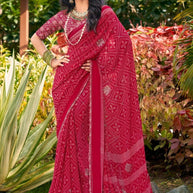 Elegant Printed Saree with Designer Blouse Piece for Festive Wear | VDT-DISCO-10