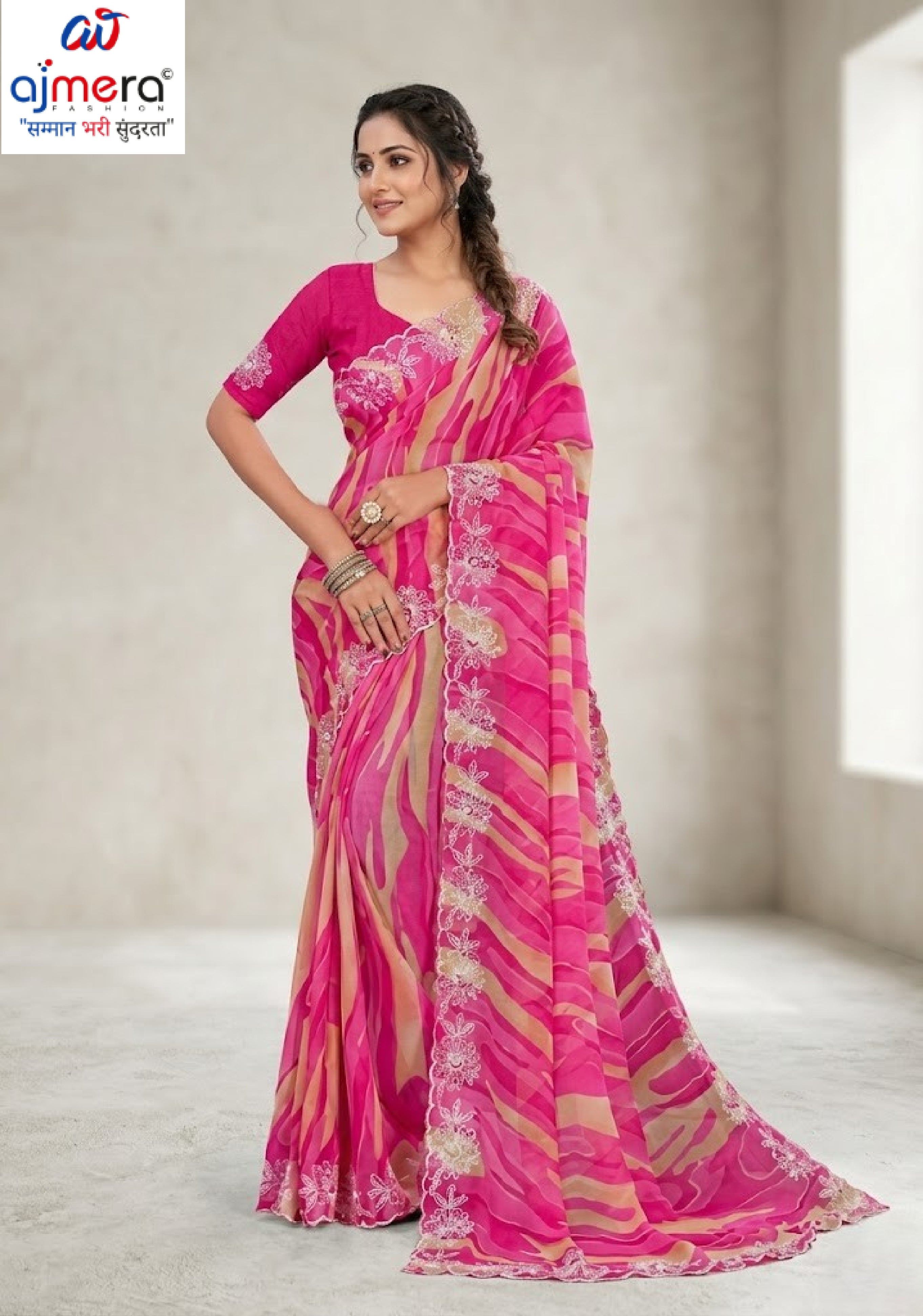 Graceful Printed Saree with Blouse Piece for Modern Ethnic Fashion  | RDD-DHWANI