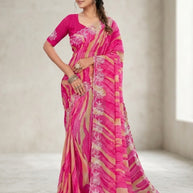 Graceful Printed Saree with Blouse Piece for Modern Ethnic Fashion  | RDD-DHWANI