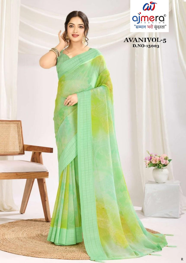 Graceful Printed Saree with Blouse Piece for Modern Ethnic Fashion | RMF-AVANI VOL-5