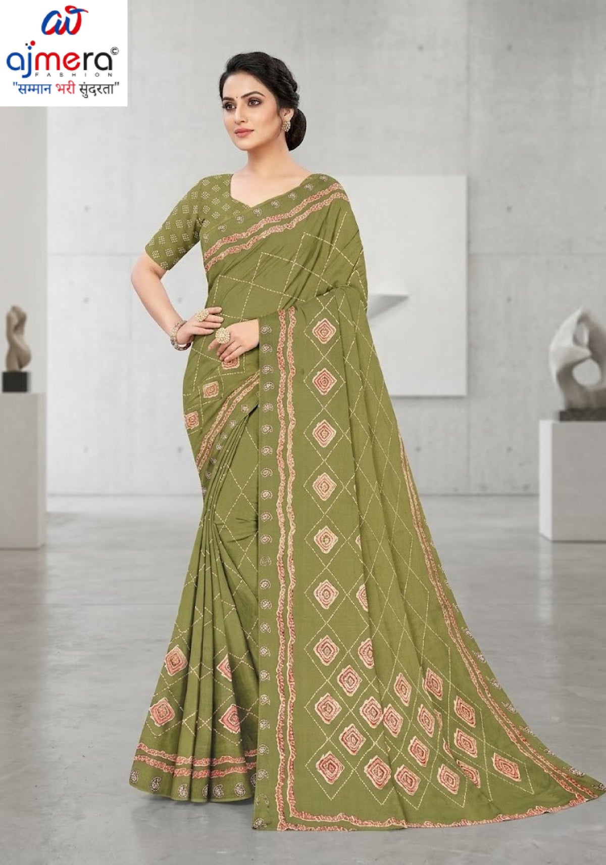 Exclusive Printed Saree with Blouse Piece for Elegant Ethnic Look | GLC-ITALIAN CRAPE