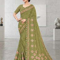 Exclusive Printed Saree with Blouse Piece for Elegant Ethnic Look | GLC-ITALIAN CRAPE