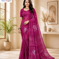 Weightless Print Loose Saree with Blouse for Premium Ethnic and Traditional Wear | CAS-DIAMOND CITY