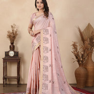 Apricot Khadi Saree with Blouse for Premium Ethnic and Designer Wear | ALL-APRICOT-424