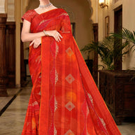 Chic Printed Saree with Blouse Piece for Sophisticated Ethnic Style | SNR-RACHNA