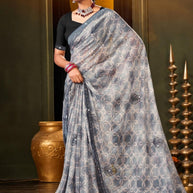 Contemporary Printed Saree with Blouse Piece for Premium Wear | PRM-PAN MASALA