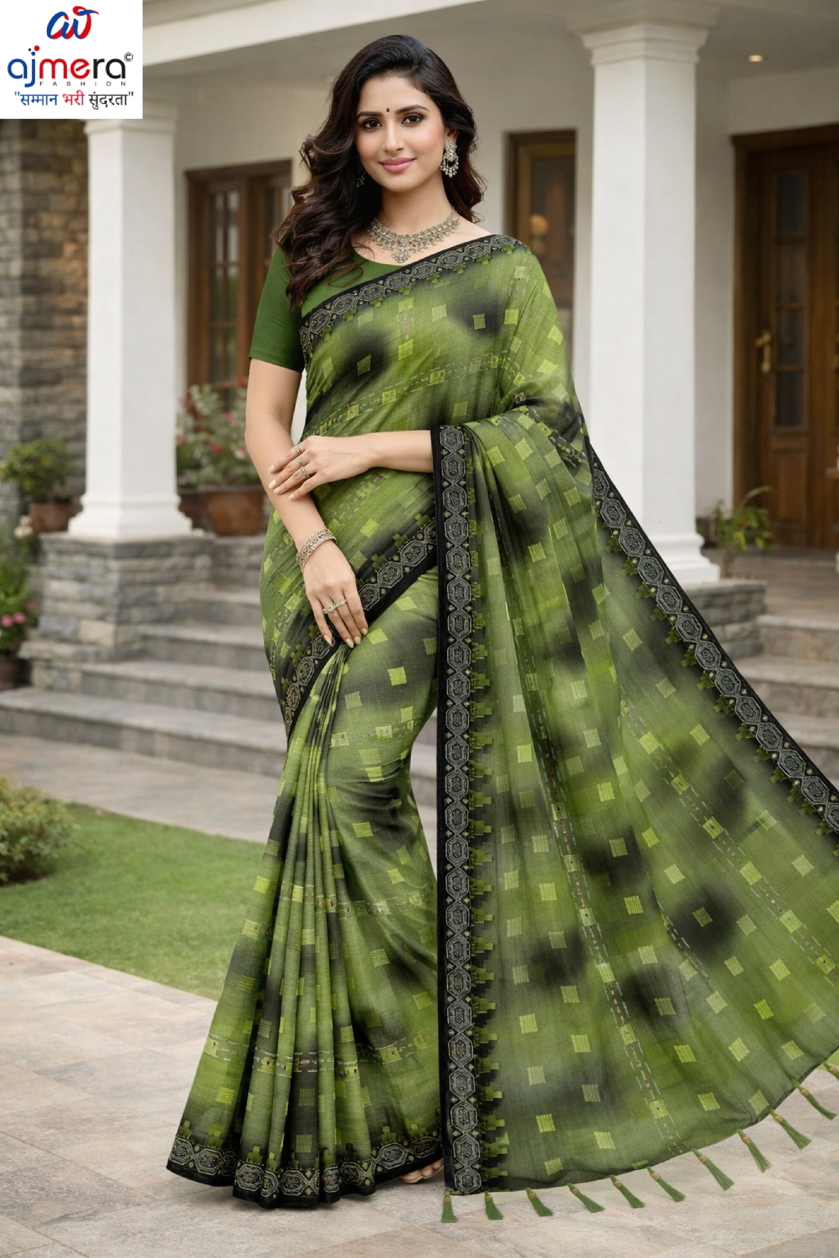 Lycra Dyed Matching Saree with Blouse Piece for Premium Ethnic and Traditional Wear | RAL-GREAT INDIA