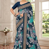 Elegant Printed Saree with Designer Blouse Piece for Festive Wear  | GPT-DHAMAKEDAR-5