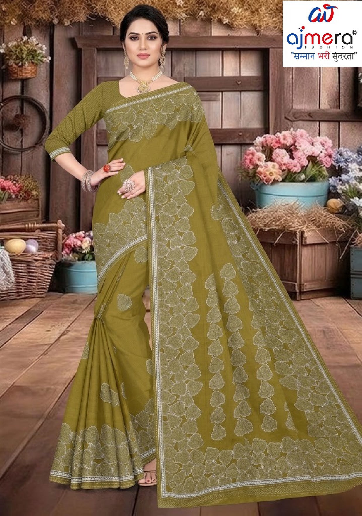 Soft Cotton Saree with Blouse Piece for Premium Ethnic and Traditional Wear | TLS-LUCKNOW COTTON WITH BP