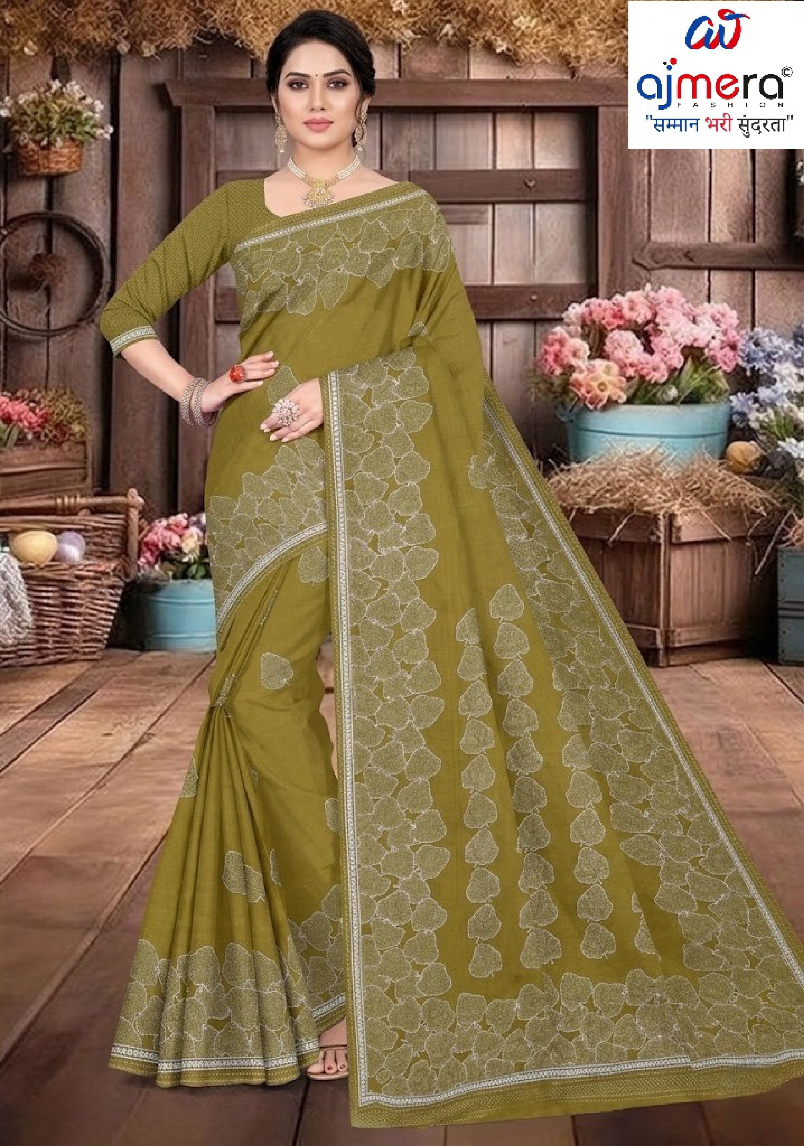 Soft Cotton Saree with Blouse Piece for Premium Ethnic and Traditional Wear | TLS-LUCKNOW COTTON WITH BP