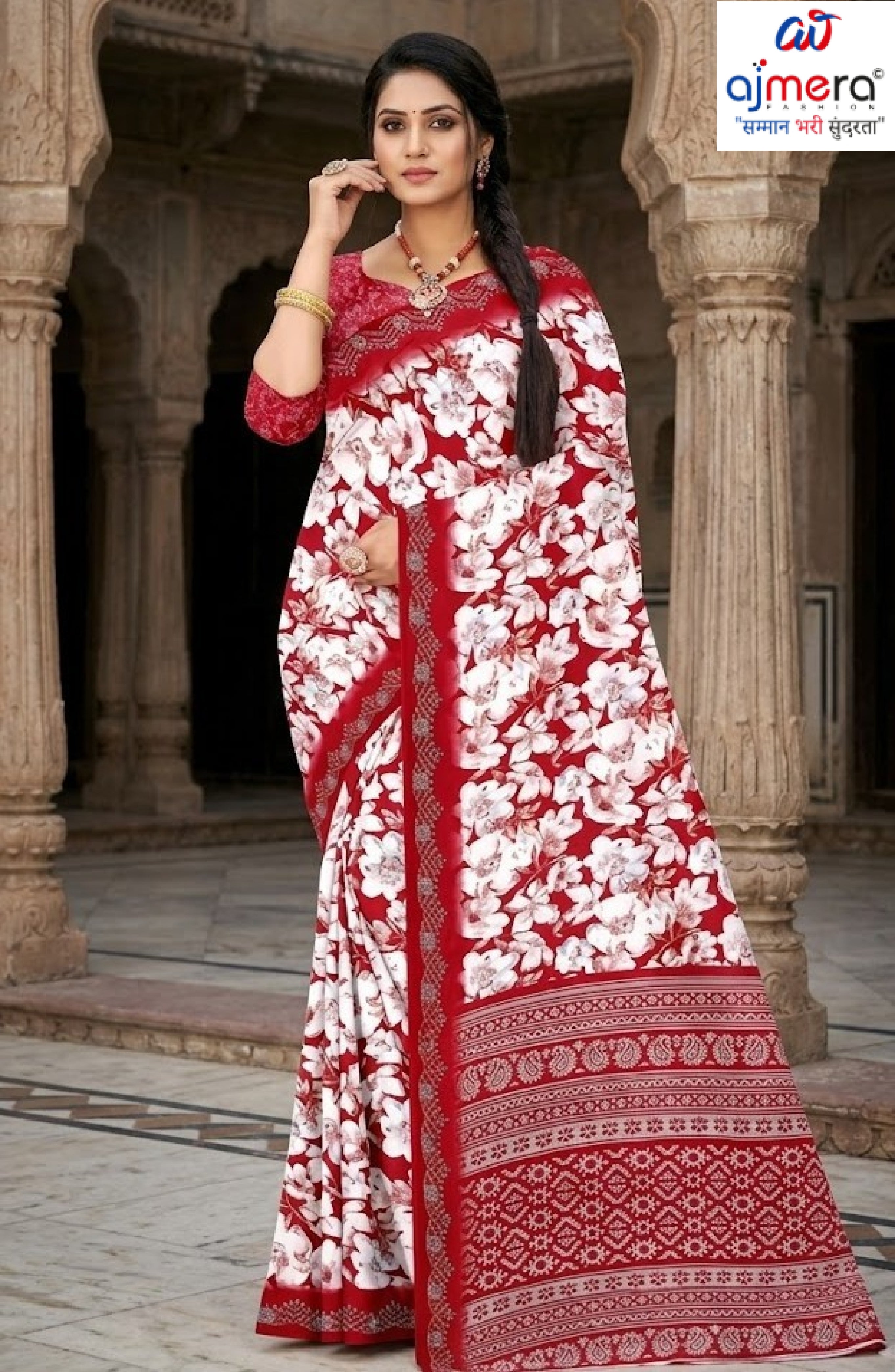 Premium Printed Saree with Matching Blouse Piece for Ethnic Elegance  | GLC-DHURANDHAR