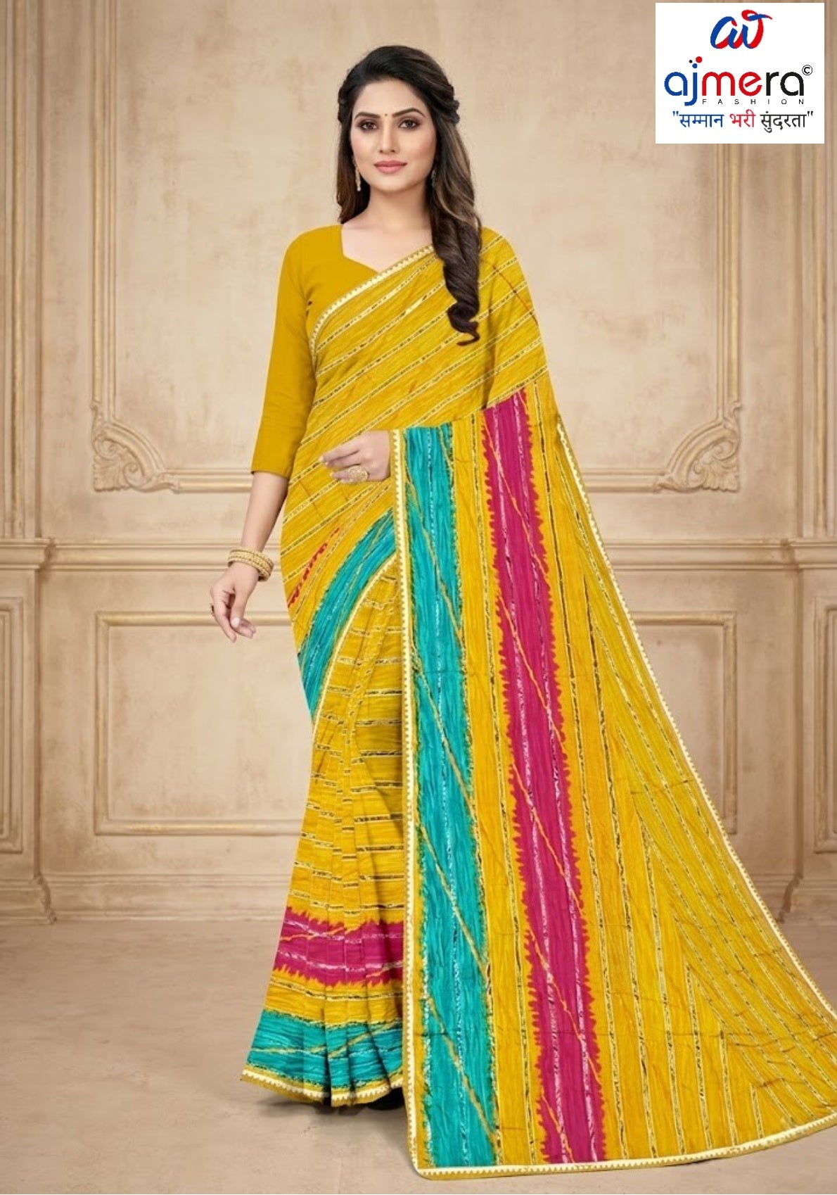 Premium Printed Saree with Matching Blouse Piece for Ethnic Elegance  | CAS-ANOKHEE