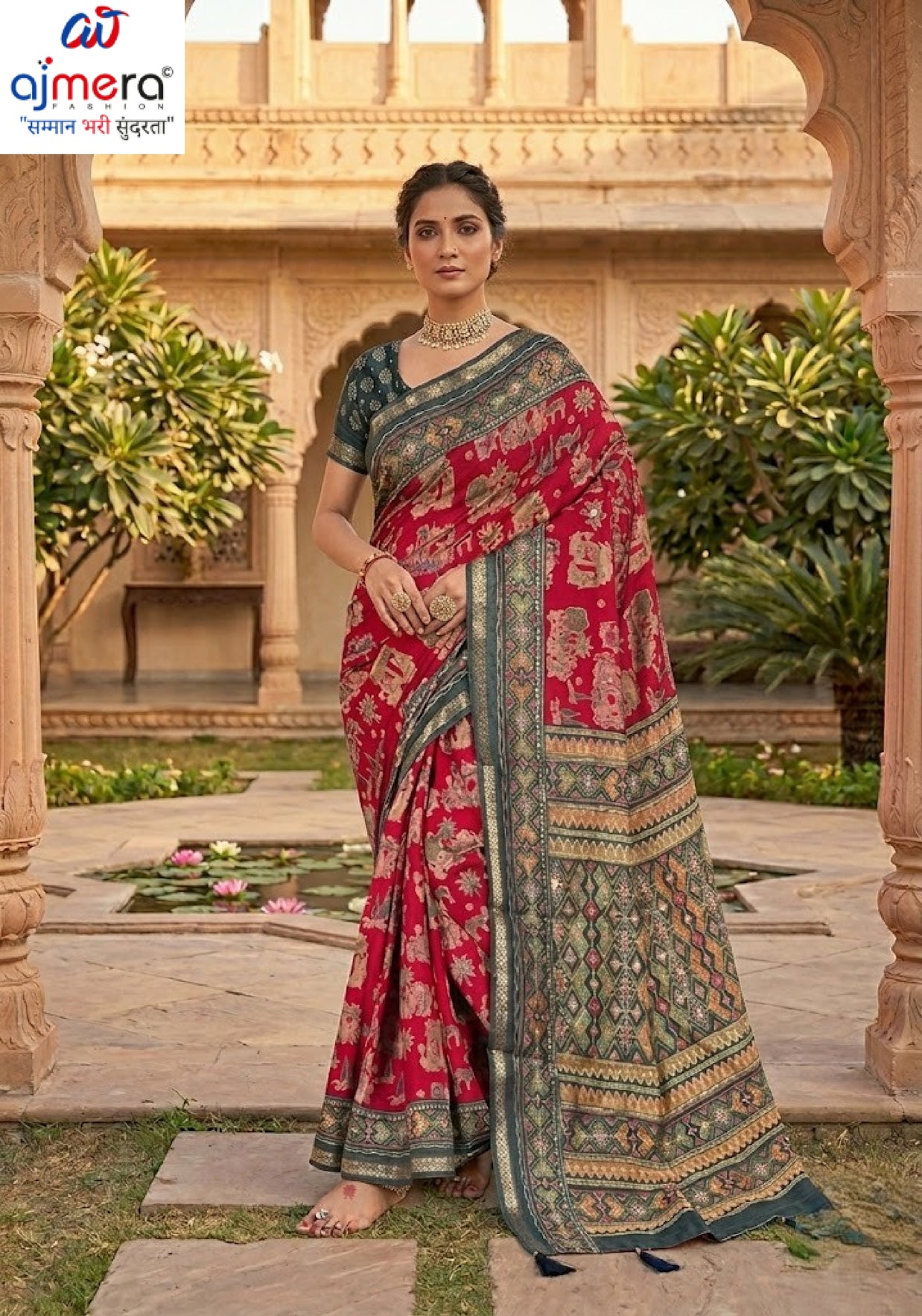 Designer Printed Saree with Blouse Piece for Special Occasions | VER-SHANTI-47833