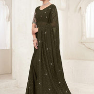 Georgette Dyed Matching Saree Wholesaler with Blouse Piece for Premium Ethnic and Traditional Wear | RLL-PROUD INDIAN-2