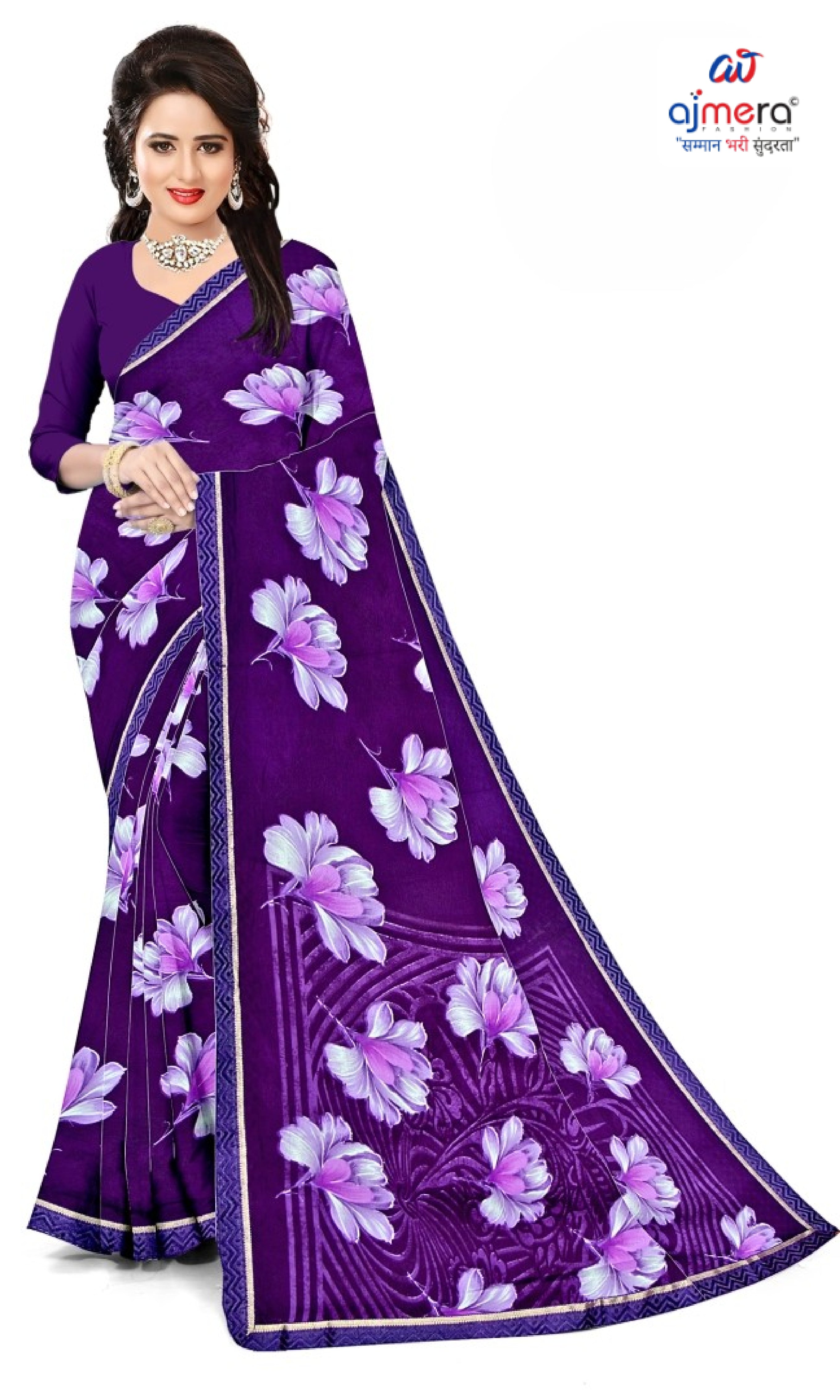 Reniyal Print Loose Saree with Blouse for Premium Ethnic and Traditional Wear | CAS-RAJ BHOG