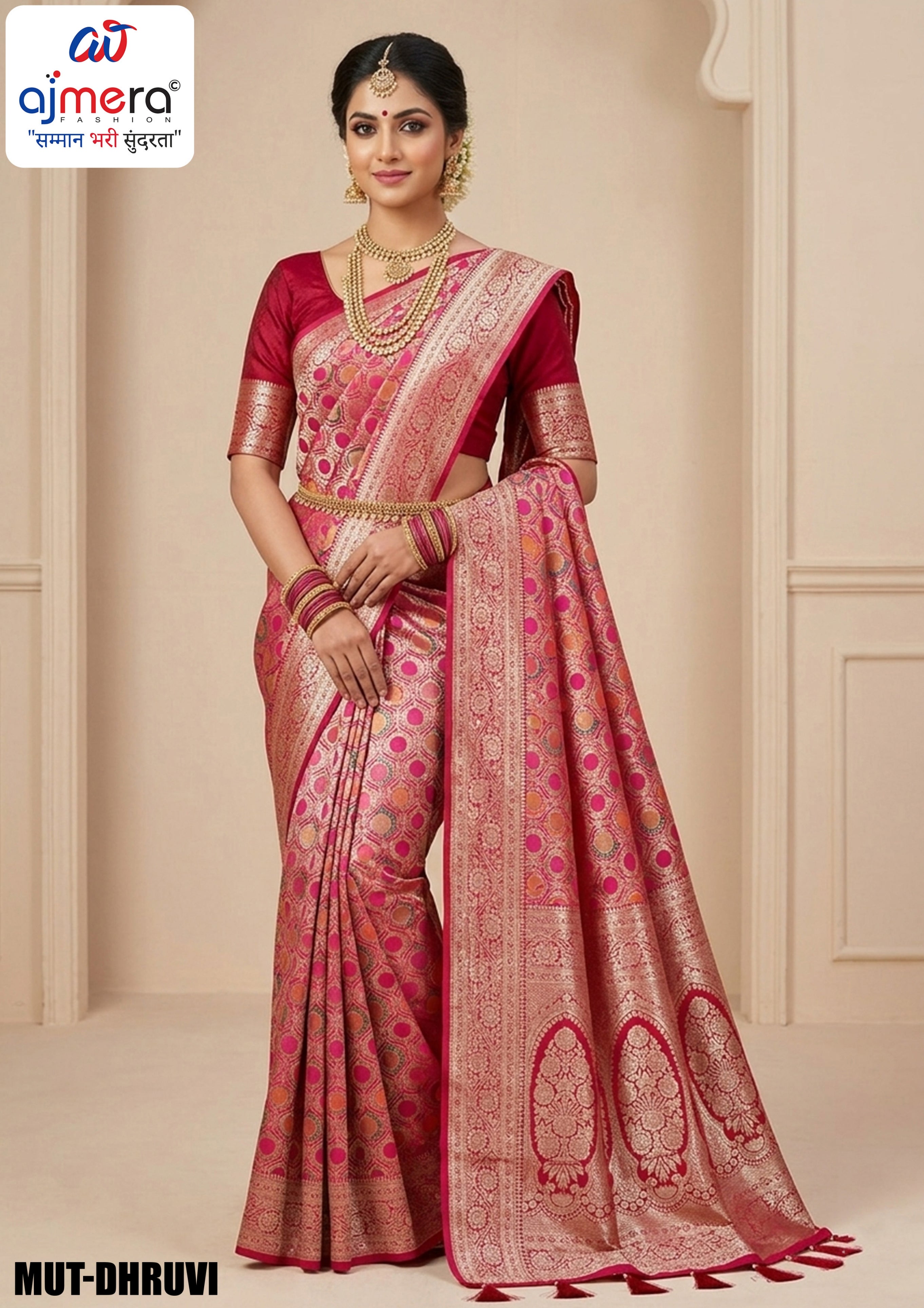 Premium Touch Jacquard Silk Saree With Blouse Piece | MUT-DHRUVI