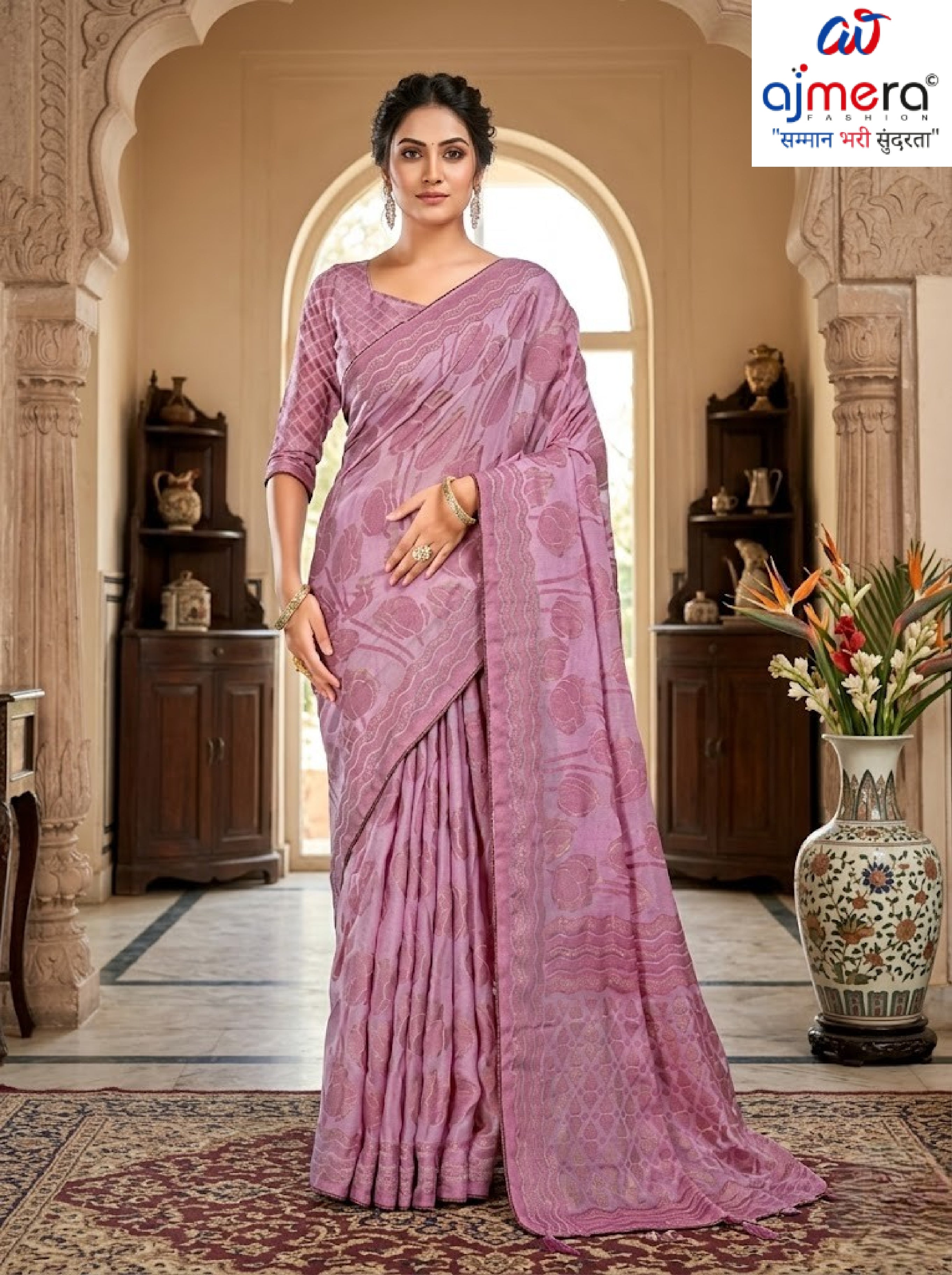 Premium Printed Saree with Matching Blouse Piece for Ethnic Elegance  | RDD-LANDMARK