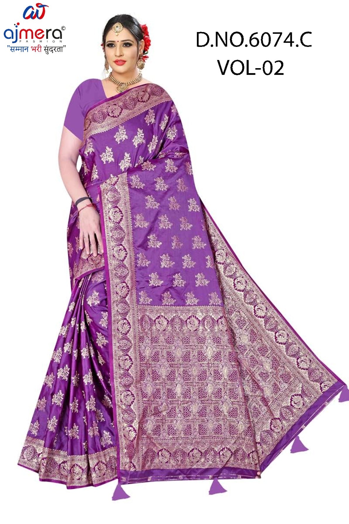 Elegant Jacquard Silk Saree with Designer Blouse Piece for Festive Elegance | DBU-MANGAL BELLA VOL-02