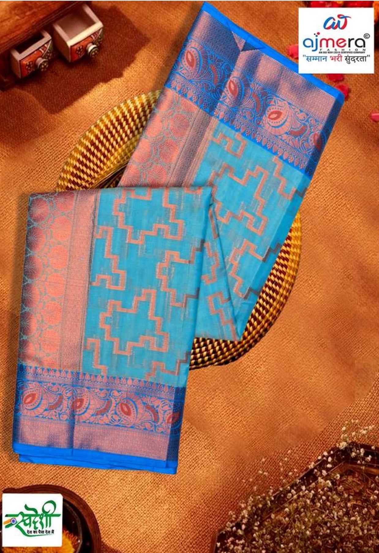 Elegant Jacquard Silk Saree with Designer Blouse Piece for Festive Elegance | DMS(M)-KESHRI SILK