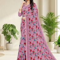 Exclusive Printed Saree with Blouse Piece for Elegant Ethnic Look  | CAS-MILK POWDER