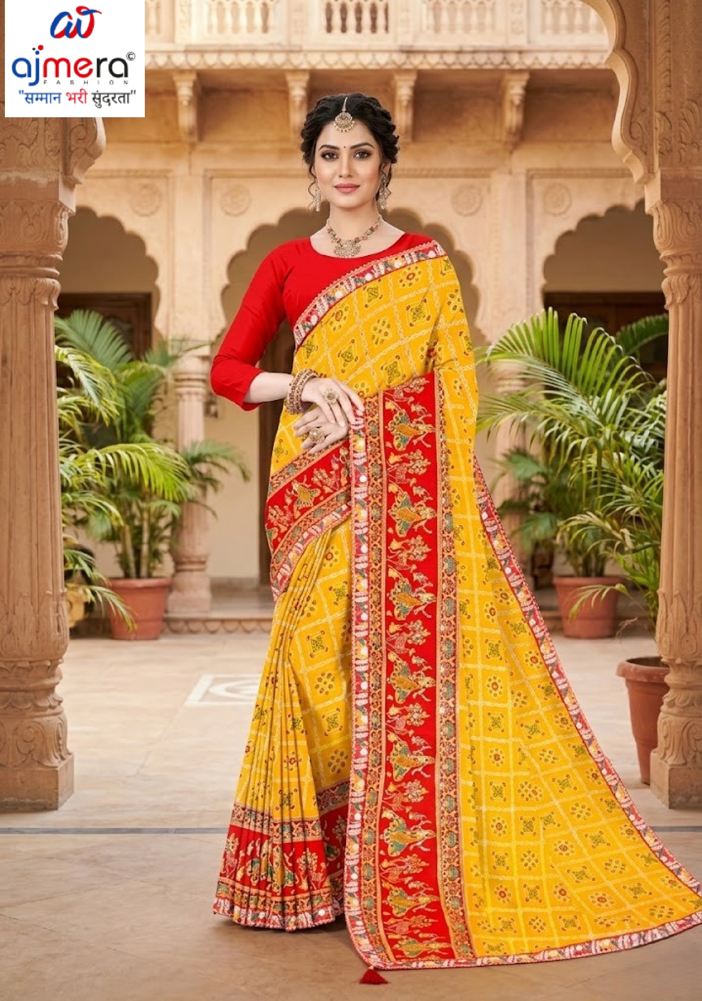 Georgette Print Loose Saree with Blouse for Premium Ethnic and Traditional Wear | TD-MITHASH