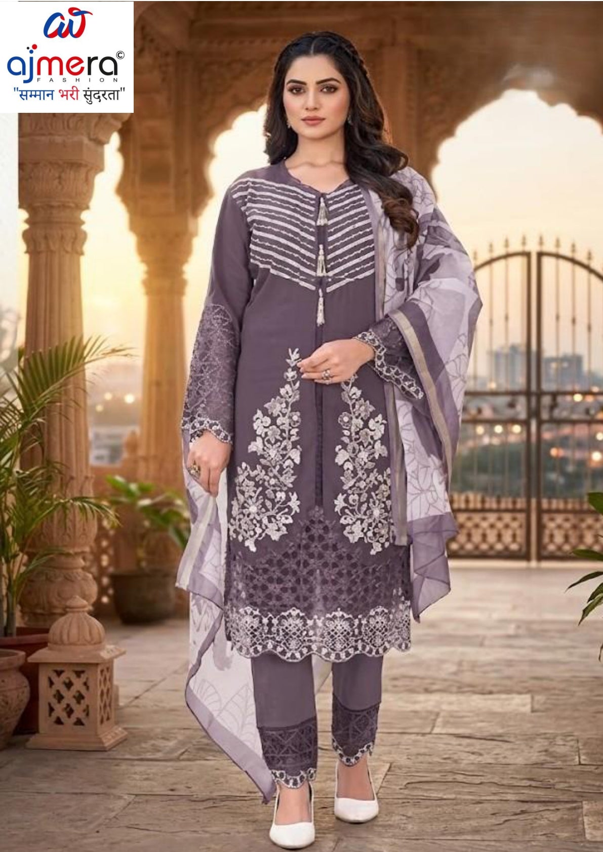 Designer Georgette Stitched Suit | FID-5191
