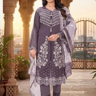 Designer Georgette Stitched Suit | FID-5191