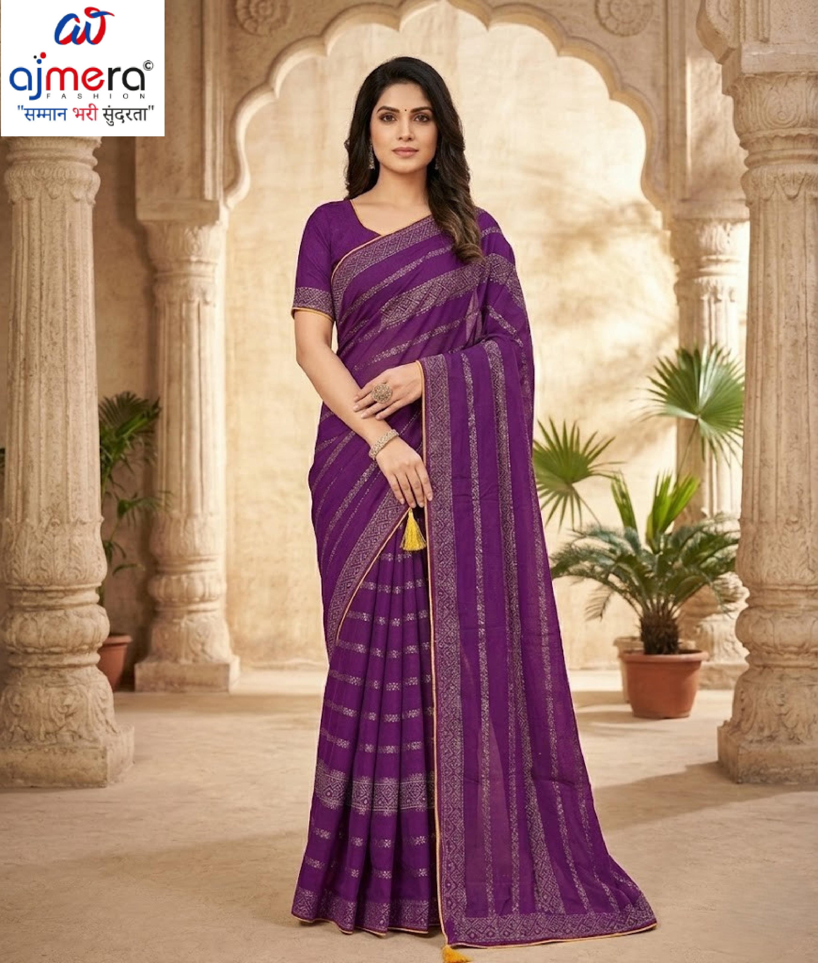 Fancy Dyed Matching Saree with Blouse Piece for Premium Ethnic and Traditional Wear | RAL-JUGNU