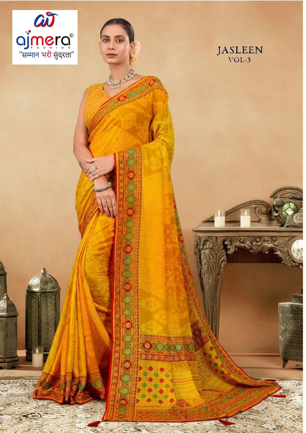 Classic Printed Saree with Blouse Piece for Timeless Traditional Style  | RMF-JASLEEN VOL-03