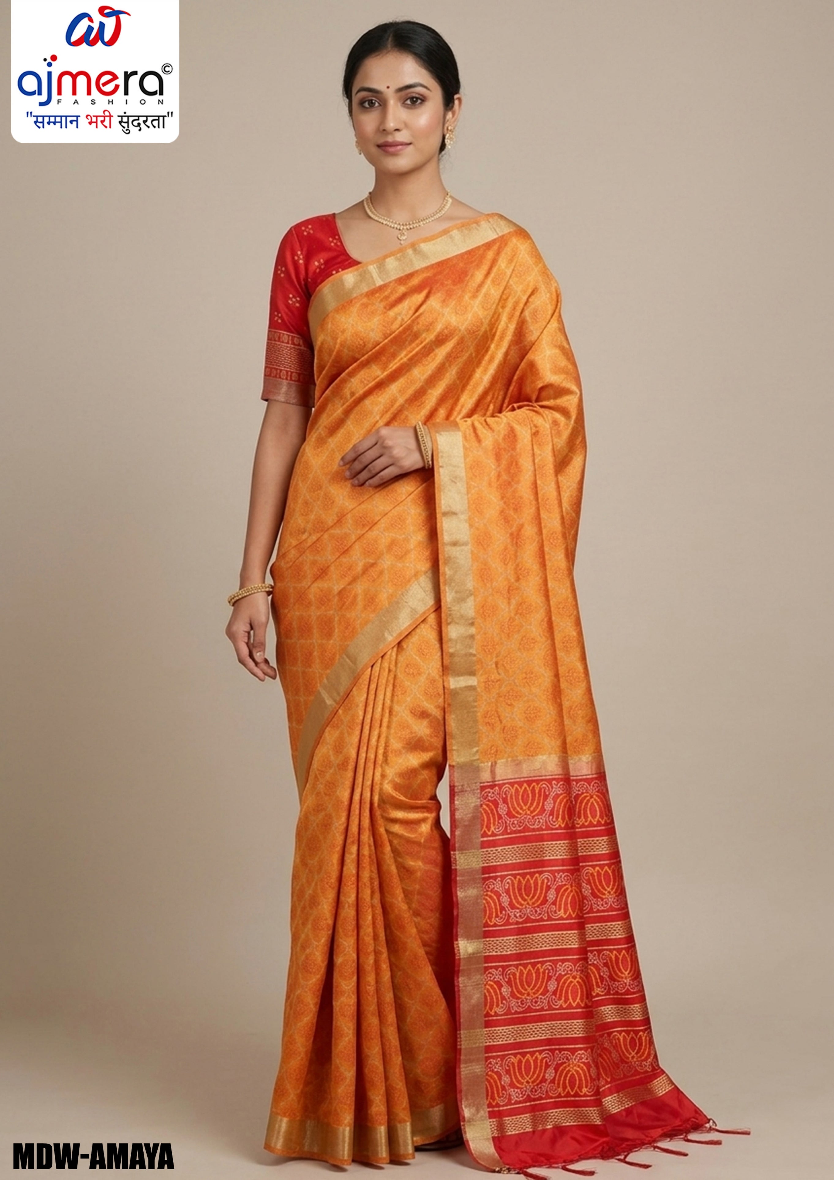Festive Elegance Jacquard Silk Saree With Blouse Piece | MDW-AMAYA